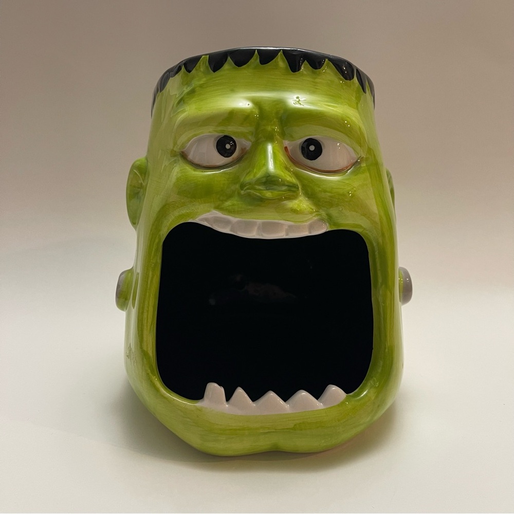 Maxcera Frankenstein Monster Open Mouth Ceramic Candy Bowl Dish